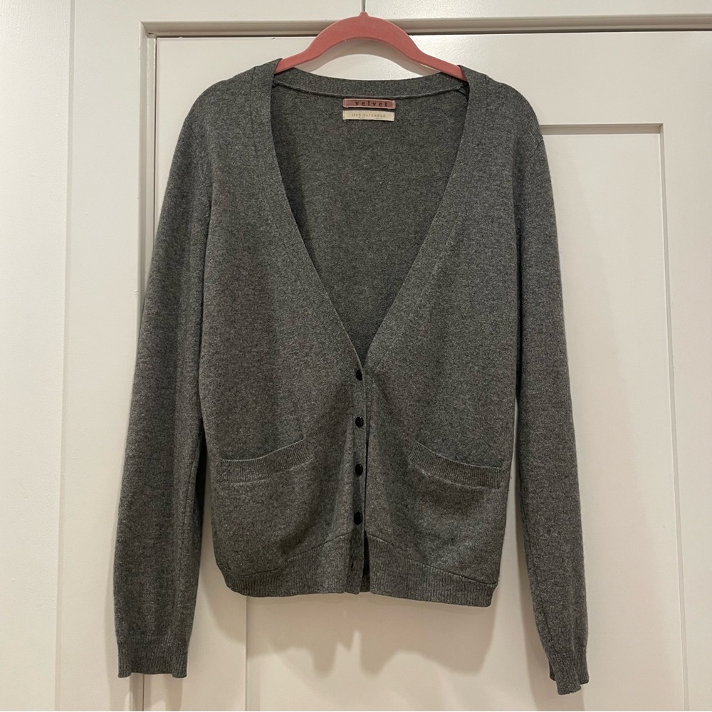 Grey cashmere cardigan by Velvet